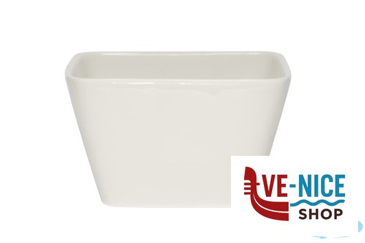 porcellana B.B. WHITE-CIOTOLINA QUADRA CM.10X10X6 BA1015 IMPORT TAVOLA PROFESSIONAL - immagine 3