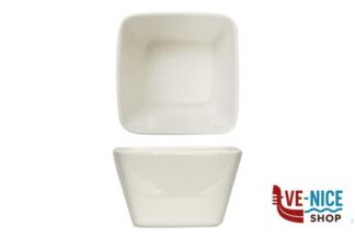 porcellana B.B. WHITE-CIOTOLINA QUADRA CM.10X10X6 BA1015 IMPORT TAVOLA PROFESSIONAL