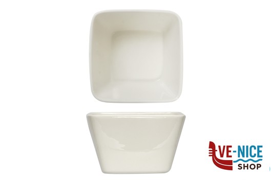 porcellana B.B. WHITE-CIOTOLINA QUADRA CM.10X10X6 BA1015 IMPORT TAVOLA PROFESSIONAL