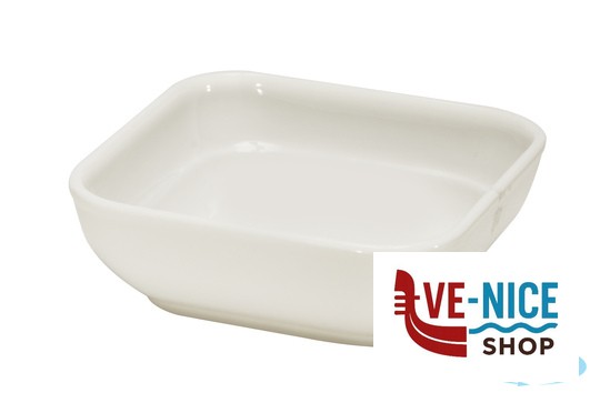 porcellana B.B. WHITE-CIOTOLINA QUADRA CM.8,8X8,8X3 BA2408-1 IMPORT TAVOLA PROFESSIONAL - immagine 2