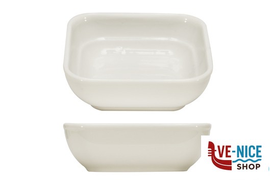 porcellana B.B. WHITE-CIOTOLINA QUADRA CM.8,8X8,8X3 BA2408-1 IMPORT TAVOLA PROFESSIONAL