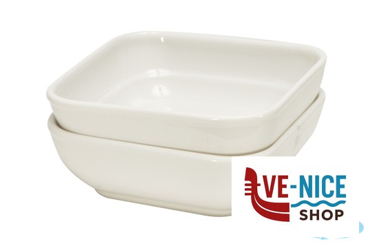 porcellana B.B. WHITE-CIOTOLINA QUADRA CM.8,8X8,8X3 BA2408-1 IMPORT TAVOLA PROFESSIONAL - immagine 3