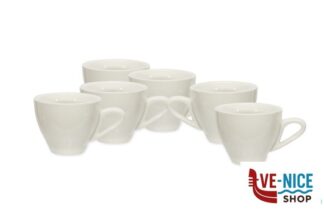 porcellana B.B. WHITE-CONFEZIONE 6 TAZZE CAFFE 75ML SENZA PIATTO BA2830 IMPORT TAVOLA PROFESSIONAL