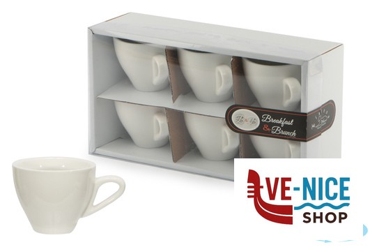 porcellana B.B. WHITE-CONFEZIONE 6 TAZZE CAFFE 75ML SENZA PIATTO BA2830 IMPORT TAVOLA PROFESSIONAL - immagine 2