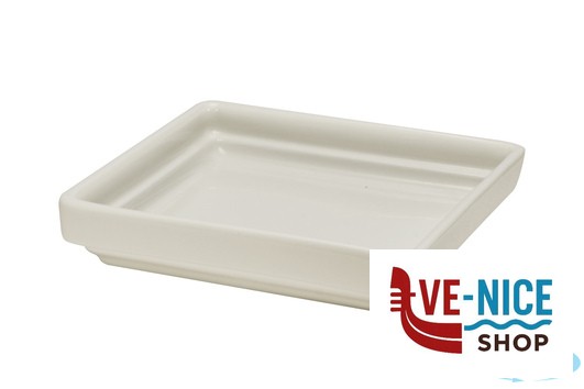 porcellana B.B. WHITE-PIATTINO QUADRO CM.10X10X2,1 BA2673 IMPORT TAVOLA PROFESSIONAL - immagine 2