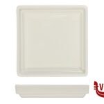porcellana B.B. WHITE-PIATTINO QUADRO CM.10X10X2,1  BA2673 IMPORT TAVOLA PROFESSIONAL