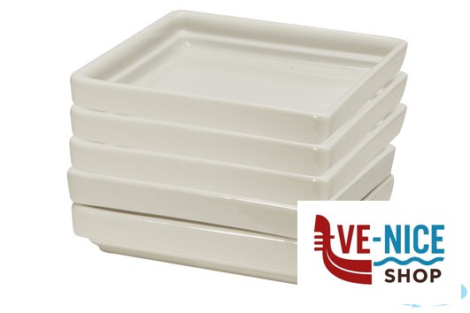 porcellana B.B. WHITE-PIATTINO QUADRO CM.10X10X2,1 BA2673 IMPORT TAVOLA PROFESSIONAL - immagine 3