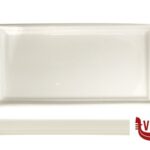 porcellana B.B. WHITE-PIATTO RETTANGOLARE CM.20,3X10,3X2,1  BA2672 IMPORT TAVOLA PROFESSIONAL