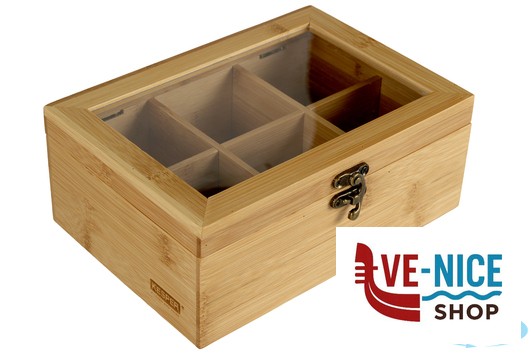 contenitori BAMBOO-SCATOLA PORTABUSTINE THE CM 21,5X15XH.8,5 CON 6 SCOMPARTI KESPER F.ANTON GMBH - immagine 4