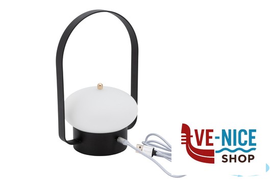 lampade BARCELONA-LAMPADA DA TAVOLO NERA RICARICABILE POLIETILENE-FERRO CM 11X8H.20 LUCE BIANCA-LUCE VERDE PER LA RICHIESTA DI SERVIZIO SECURIT - immagine 3