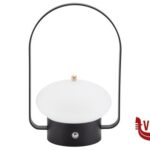 lampade BARCELONA-LAMPADA DA TAVOLO NERA RICARICABILE POLIETILENE-FERRO CM 11X8H.20 LUCE BIANCA-LUCE VERDE PER LA RICHIESTA DI SERVIZIO SECURIT