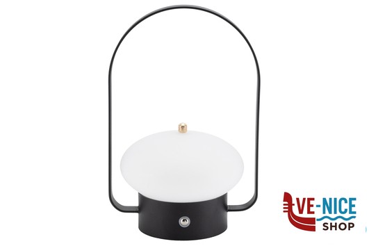 lampade BARCELONA-LAMPADA DA TAVOLO NERA RICARICABILE POLIETILENE-FERRO CM 11X8H.20 LUCE BIANCA-LUCE VERDE PER LA RICHIESTA DI SERVIZIO SECURIT