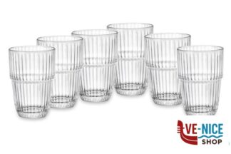 bicchieri bibita BARSHINE CONFEZIONE 6 BICCHIERI LONG DRINK CL 38 TEMPERATO E IMPILABILE 127312 BORMIOLI ROCCO