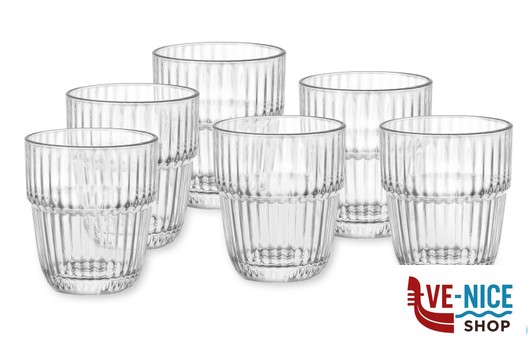 bicchieri bibita BARSHINE CONFEZIONE 6 BICCHIERI ROCKS CL 30,5 TEMPERATO E IMPILABILE 127311 BORMIOLI ROCCO
