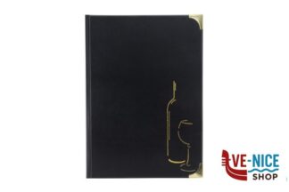 porta menu BASIC-PORTAMENU CARTA DEI VINI A4 10 PAGINE NERO CM 31,5X24 - 4 INSERTI NON RIMOVIBILI INCLUSI SECURIT