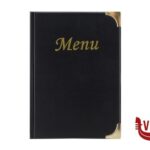 porta menu BASIC-PORTAMENU NERO A4 10 PAGINE CM 31,5X24 - 4 INSERTI NON RIMOVIBILI INCLUSI SECURIT