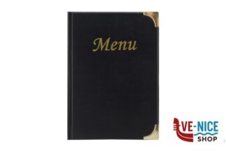porta menu BASIC-PORTAMENU NERO A4 10 PAGINE CM 31,5X24 - 4 INSERTI NON RIMOVIBILI INCLUSI SECURIT