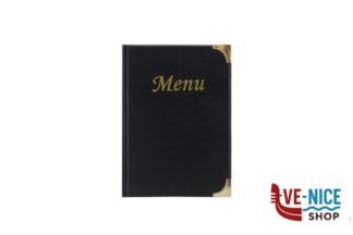 porta menu BASIC-PORTAMENU NERO A5 10 PAGINE CM 23,7X17,2 - 4 INSERTI NON RIMOVIBILI INCLUSI SECURIT