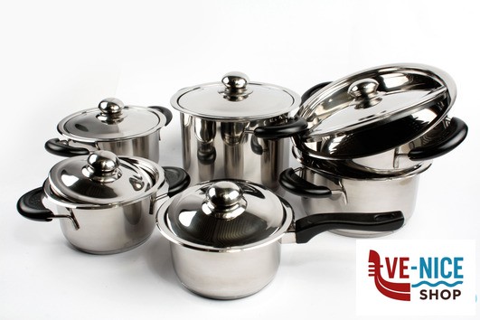 batteria di pentole BATTERIA 12 PEZZI INOX IMPERIAL IMPORT COTTURA