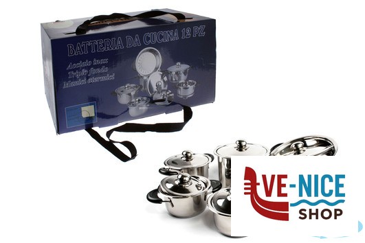 batteria di pentole BATTERIA 12 PEZZI INOX IMPERIAL IMPORT COTTURA - immagine 2