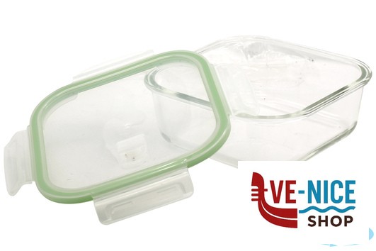 vetro BE FRESH-CONTENITORE QUADRO 1200ML CM.17,5X17,5X6,4 IN VETRO BOROSILICATO IMPORT CUCINA - immagine 3