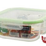 vetro BE FRESH-CONTENITORE QUADRO 1200ML CM.17,5X17,5X6,4 IN VETRO BOROSILICATO IMPORT CUCINA