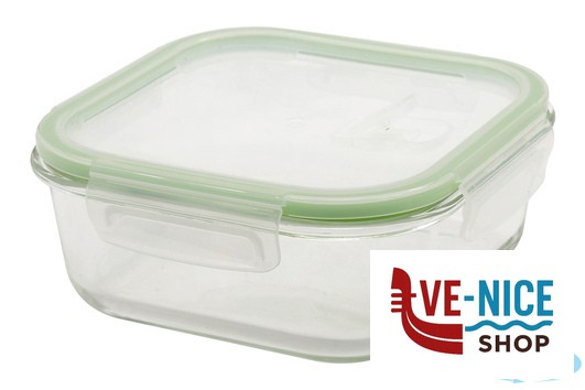 vetro BE FRESH-CONTENITORE QUADRO 1200ML CM.17,5X17,5X6,4 IN VETRO BOROSILICATO IMPORT CUCINA - immagine 2