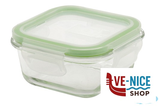 vetro BE FRESH-CONTENITORE QUADRO 320ML CM.11,2X11,2X4,9 IN VETRO BOROSILICATO IMPORT CUCINA - immagine 2