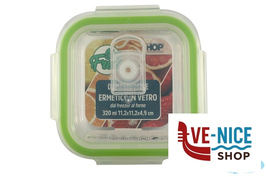vetro BE FRESH-CONTENITORE QUADRO 320ML CM.11,2X11,2X4,9 IN VETRO BOROSILICATO IMPORT CUCINA - immagine 4