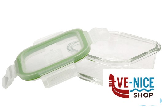 vetro BE FRESH-CONTENITORE QUADRO 320ML CM.11,2X11,2X4,9 IN VETRO BOROSILICATO IMPORT CUCINA - immagine 3