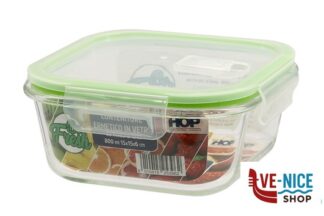 vetro BE FRESH-CONTENITORE QUADRO 800ML CM.15X15X6 IN VETRO BOROSILICATO IMPORT CUCINA