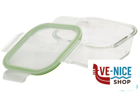 vetro BE FRESH-CONTENITORE QUADRO 800ML CM.15X15X6 IN VETRO BOROSILICATO IMPORT CUCINA - immagine 3