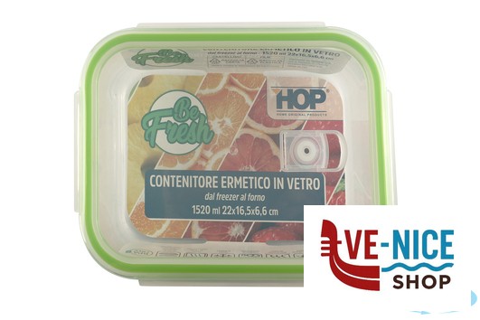 vetro BE FRESH-CONTENITORE RETTANGOLARE 1520ML CM.22X16,5X6,6 IN VETRO BOROSILICATO IMPORT CUCINA - immagine 4
