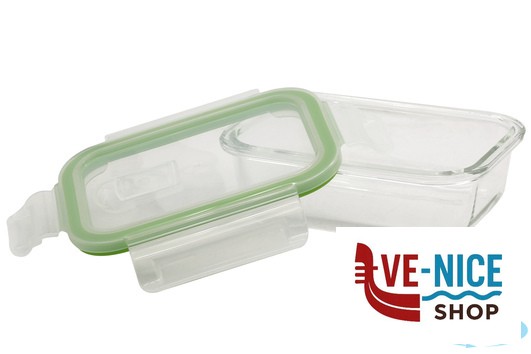 vetro BE FRESH-CONTENITORE RETTANGOLARE 370ML CM.14,5X10,4X4,6 IN VETRO BOROSILICATO IMPORT CUCINA - immagine 3