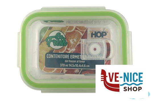 vetro BE FRESH-CONTENITORE RETTANGOLARE 370ML CM.14,5X10,4X4,6 IN VETRO BOROSILICATO IMPORT CUCINA - immagine 4