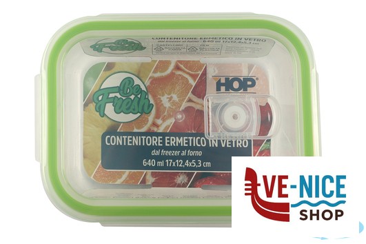 vetro BE FRESH-CONTENITORE RETTANGOLARE 640ML CM.17X12,4X5,3 IN VETRO BOROSILICATO IMPORT CUCINA - immagine 4