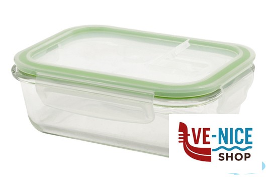 vetro BE FRESH-CONTENITORE RETTANGOLARE 640ML CM.17X12,4X5,3 IN VETRO BOROSILICATO IMPORT CUCINA - immagine 2
