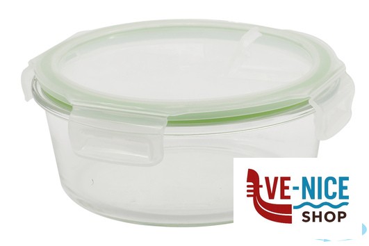 vetro BE FRESH-CONTENITORE TONDO 950ML CM.17,2X6,6 IN VETRO BOROSILICATO IMPORT CUCINA - immagine 2