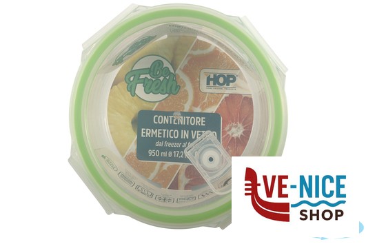 vetro BE FRESH-CONTENITORE TONDO 950ML CM.17,2X6,6 IN VETRO BOROSILICATO IMPORT CUCINA - immagine 4