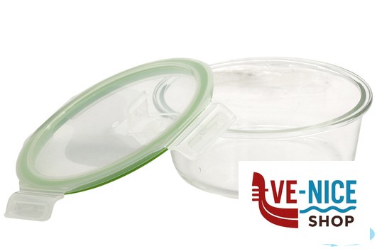 vetro BE FRESH-CONTENITORE TONDO 950ML CM.17,2X6,6 IN VETRO BOROSILICATO IMPORT CUCINA - immagine 3