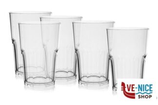 plastica BICCHIERE GRANITY CLEAR CL 40 IN CONFEZIONE DA 5 PEZZI- IN POLISTIRENE TRASPARENTE- FM-63 BREVETTI WAF