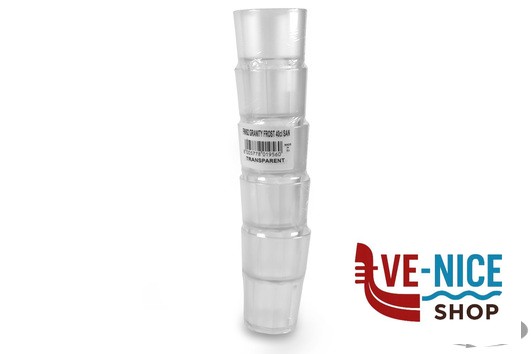 plastica BICCHIERE GRANITY FROST CL 40 CONFEZIONE 5 PEZZI IN SAN TRASPARENTE SATINATO L'ABBREVIAZIONE SAN SI INDICA LO STIROLOACRILONITRILE OVVERO IL COPOL BREVETTI WAF - immagine 2