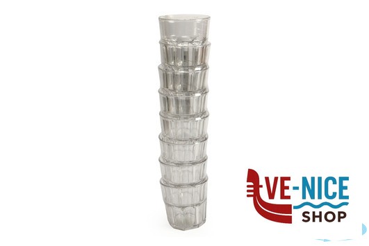 plastica BICCHIERE MINIDRINK CL 16 CONFEZIONE 8 PEZZI TRASPARENTE FM-69SAN BREVETTI WAF - immagine 2