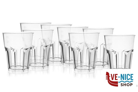plastica BICCHIERE ROX CLEAR CL 29 IN CONFEZIONE DA 8 PEZZI IN POLISTIRENE TRASPARENTE- FM-65 BREVETTI WAF
