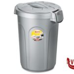pattumiere BIDONE CON COPERCHIO  JERRY 23 LITRI  SILVER  70300 STEFANPLAST