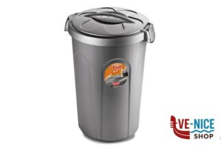 pattumiere BIDONE CON COPERCHIO TOM 46 LITRI SILVER 70500 STEFANPLAST