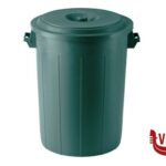 pattumiere BIDONE PORTA IMMONDIZIE CON COPERCHIO VERDE  100 LITRI   -2511 STEFANPLAST