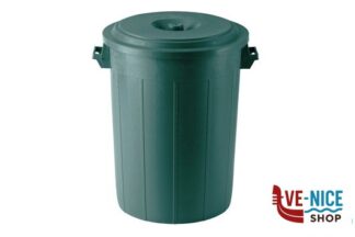 pattumiere BIDONE PORTA IMMONDIZIE CON COPERCHIO VERDE 100 LITRI -2511 STEFANPLAST