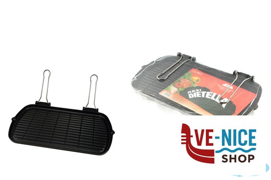 antiederente BISTECCHIERA GHISA SMALTATA 27X50 DOPPIO MANICO ANCHE PER INDUZIONE ILSA - immagine 2