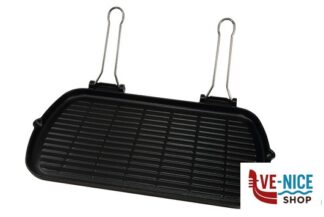 antiederente BISTECCHIERA GHISA SMALTATA 27X50 DOPPIO MANICO ANCHE PER INDUZIONE ILSA